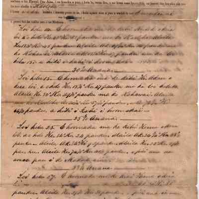 Author's Personal Collection: Land Grant #698
Hawaii, 1852, Molokai Land Deed, signed by King Kamehameha III, in Hawaiian, partially printed with details handwritten in ink, and with royal seal at bottom. The king's signature is quite strong and clear, and the document is also signed by Hawaiian Secretary of the Interior Keoni Ana. The document has been folded with some separations and tape reinforced, is a bit fragile and the paper shows some aging and toning, Very Good, a rare item of historic value.