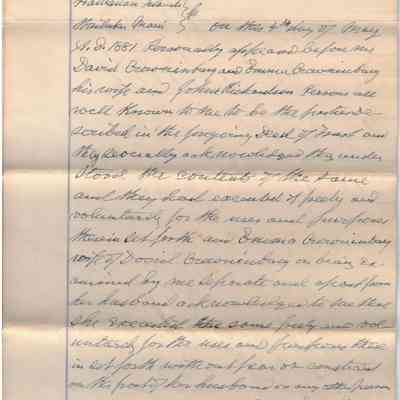 Author's Personal Collection: Signatures of Deed of Trust with 3 Red Seals, notarized by Thomas W Dowsett