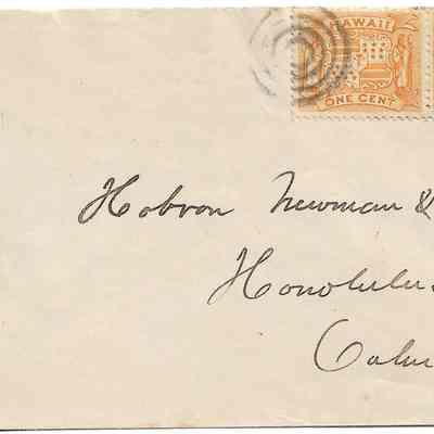 Author's Personal Collection: Cover addressed to Hobron Newman & Co.