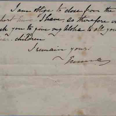 Queen Emma Rooke Signed Note