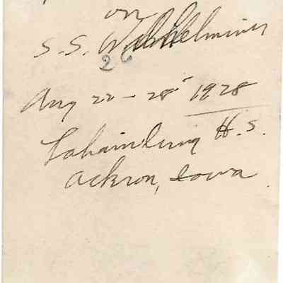 Author's Personal Collection: Inscribed "Aug? 22-25 1928"