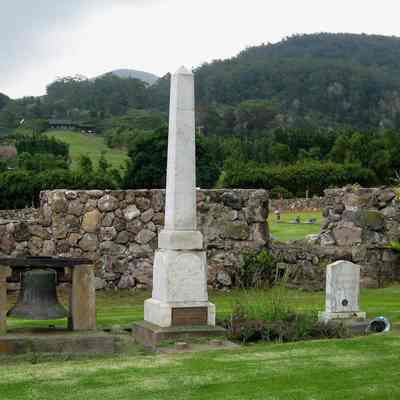 For reference only: Grave site of Lorenzo Lyons, at the 'Imiola congregational church in Waimea (Hawaii County), Hawaii. He designed the church and died in 1886.