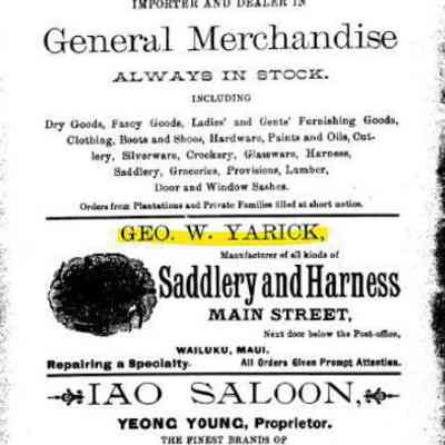 For reference only: Geo W Yarick Advertisment in the Polk 1890 Directory