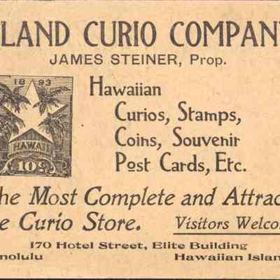 For reference only: Island Curio Company, James Steiner, Prop.