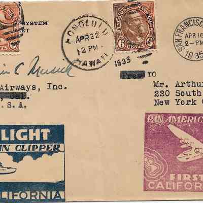 Edwin C Musick Signed Pan American Clipper Cachet