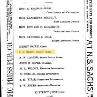 For reference only: Polk 1890: Directory and hand-book of the Kingdom of Hawaii Page 53