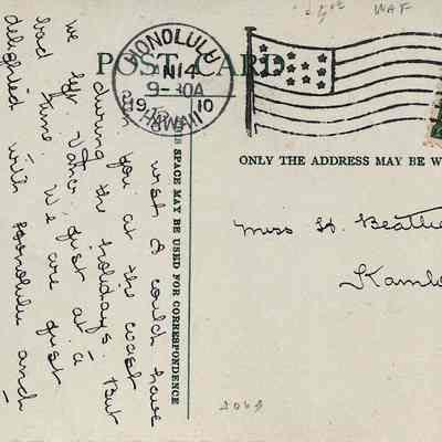Author's Personal Collection: Postmark Jan 14 1910 at 9:30 A.M.
