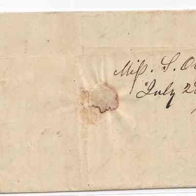 Author's Personal Collection: Stampless Cover Dated July 28, 1848
Addressee to Reverend Lowell Smith or Reverend Dwight Baldwin