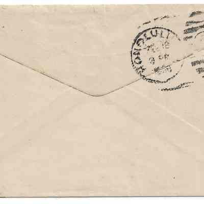Author's Personal Collection: Postal Cancellation date Feb 18, 1898 in Honolulu