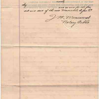 Author's Personal Collection: Back page notarized by J. M. Monsarrat