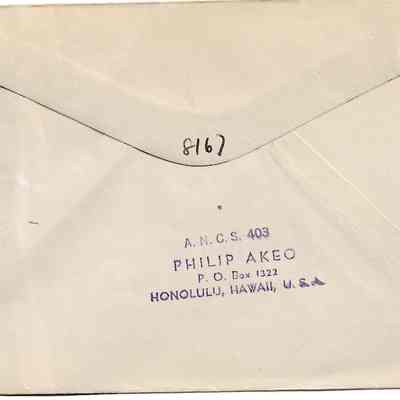 Author's Personal Collection: See weblink for other examples by Philip Akeo, from the Naval Cover Museum