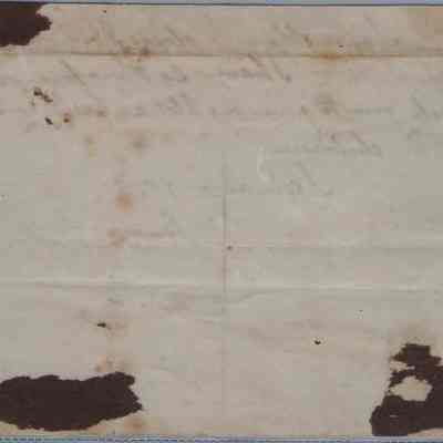 Author's Personal Collection: Wax seal damage on paper on backside of undated note.