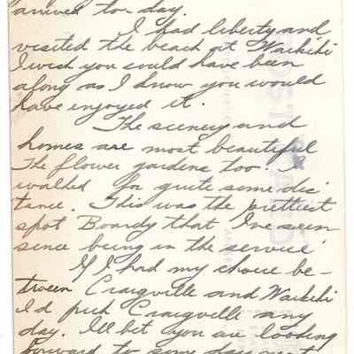 Author's Personal Collection: Postcard unstamped but dated Dec 22, 1943