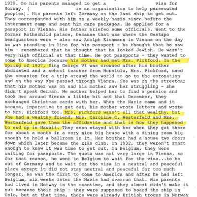 For reference only: Above comments are from Otto Orenstein, the son who fled Germany and arrived to Hawaii before his parents.
