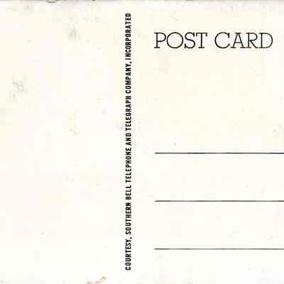 Author's Personal Collection: Back of Postcard