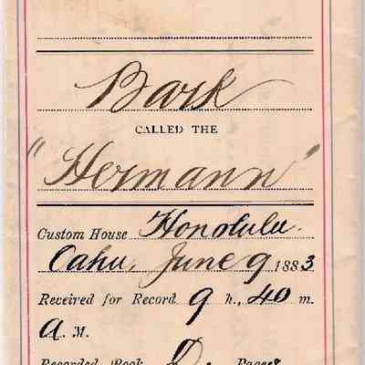 Bill of Sale by James Campbell of Bark (Ship) "Hermann"