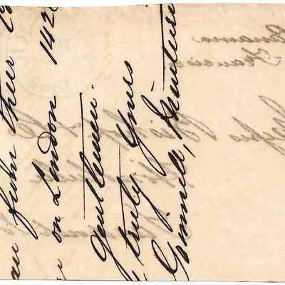 Author's Personal Collection: Cover is a single sheet with writing on the back.