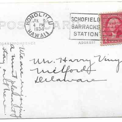 Author's Personal Collection: Cover post marked July 9, 1934