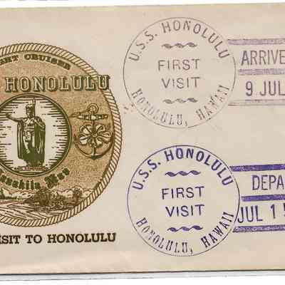 U.S.S. Honolulu First Visit to Honolulu Cachet
