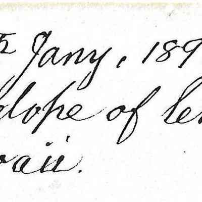Author's Personal Collection: Larger image of inscription on back of document.
