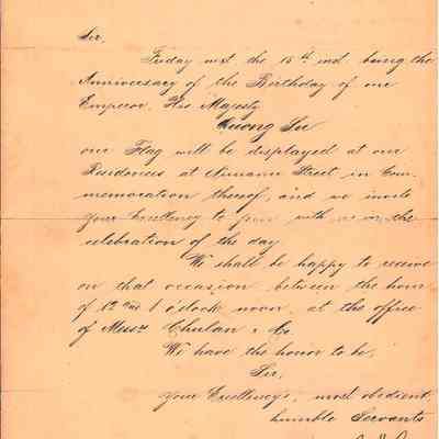 J. M. (John Makini) Kapena Signed Flag Raising Document
