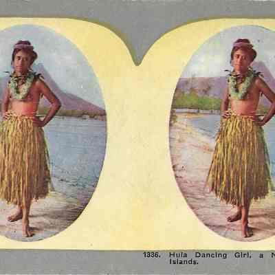 Author's Personal Collection: Inscribed "Hula Dancing Girl, a Native of the Hawaiian Islands.
Print on card mount ; mount 9 x 18 cm (stereograph format)