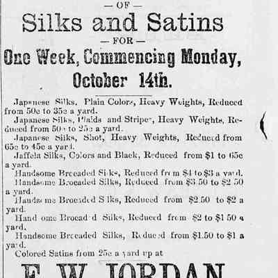 For reference only: Advertisment from The Independent publication, Saturday, Oct 12, 1901.