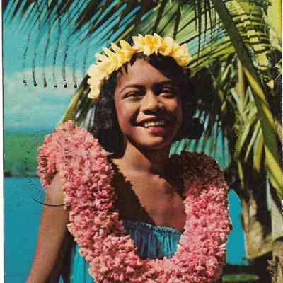 Hawaiian Girl with Leis