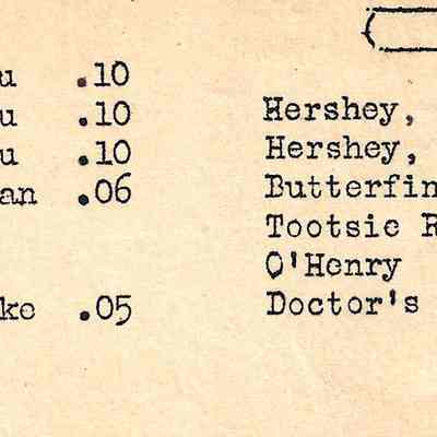 Author's Personal Collection: Continued bottom section of Page 1 of Commissary Pricing