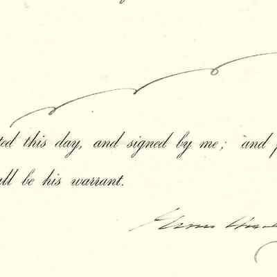 Author's Personal Collection: Enlarged Image of Document with President Grover Cleveland's signature.