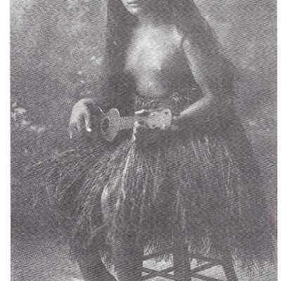 Author's Personal Collection: Inscribed "a Hawaiian girl with ukulele, circa 1920"