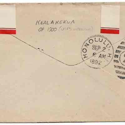 Author's Personal Collection: Cancellation Date in Honolulu Sept 2, 1892