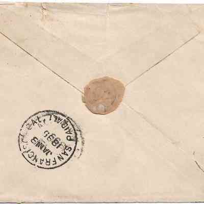 Author's Personal Collection: Postmarked Jan 3, 1895 in San Francisco, Cal.