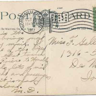 Author's Personal Collection: Postcard postmarked Oct 10, 1917
