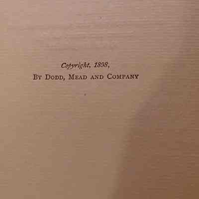 Author's Personal Collection: Copyright 1898 Original Edition
