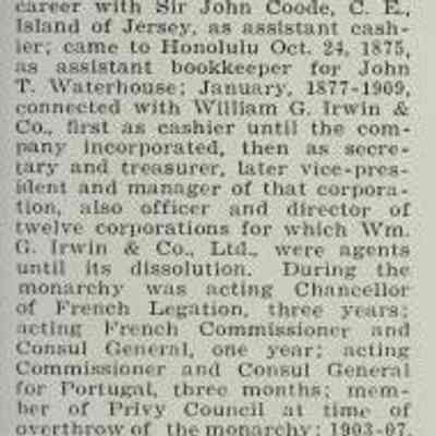 For reference only: Credit - Men of Hawaii Volume 1 1917, Honolulu Star-Bulletin, Limited