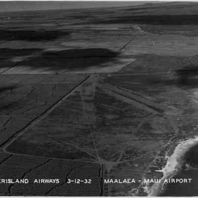 For reference only: Aerial view of Maalaea Airport, Maui, prior to the construction of the spur road. Source: Hawaii State Archives Digital Collections.