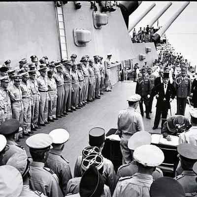 For reference only: The Japanese surrender on board the U.S.S. Missouri in Tokyo Bay on September 2, 1945