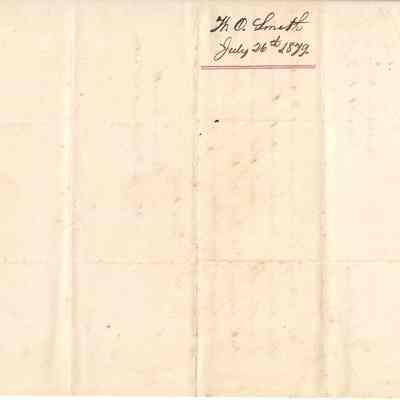 Author's Personal Collection: Document back signed by W O Smith July 26th 1879
