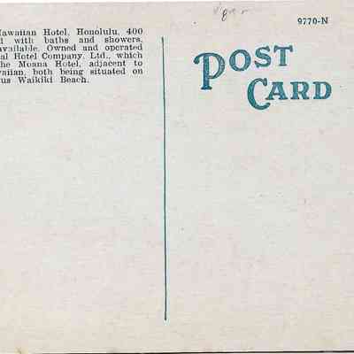 Author's Personal Collection: Postcard back. 
The hotel has featured in numerous media projects. (See Wikipedia link)
