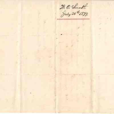 Author's Personal Collection: Back signed by W O Smith July 26th 1879
