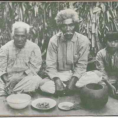 Hawaiian family with their meal