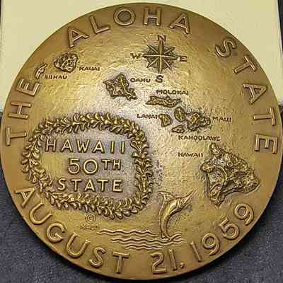 Official State Medal Commemorating Hawaii as the 50th State
