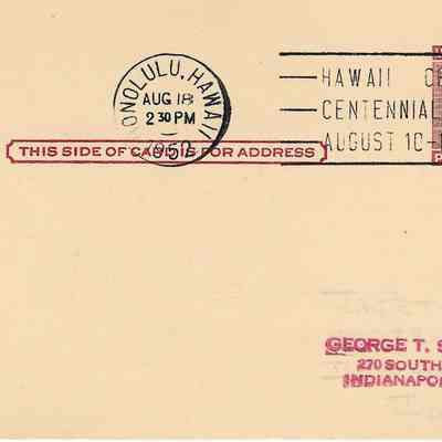 Author's Personal Collection: Cancellation celebrating "Hawaii Chinese Centennial Week August 10-18, 1952".
Between 1852 and 1899, around 46,000 Chinese immigrated to Hawaii.
Wikipedia Credit