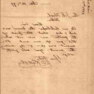 Author's Personal Collection: Document back signed E O Hall dated Nov 12th 1879