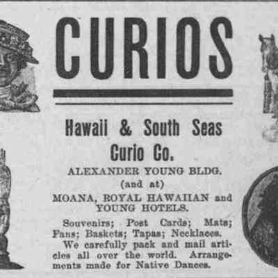 For reference only: Advertisement by Hawaii & South Seas Curio Co.