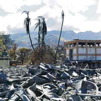 For reference only: The Lahaina Jodo Mission after the wildfires.