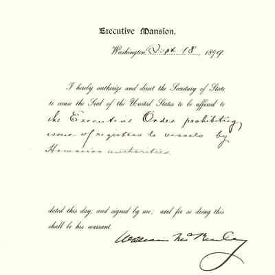 President William McKinley Signed Document