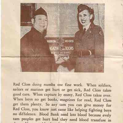 Author's Personal Collection: Photo in Menu with P. F. Chong and a woman from the "Red Closs"