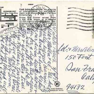 Author's Personal Collection: Honolulu Postmarked March 1977